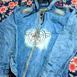 Totally New Denim Hoodie Collar Shirt/Jacket