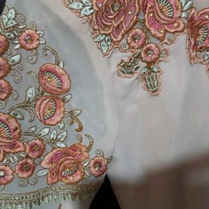 Peach Embroidery Kurta