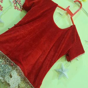 Red Velvet Lehanga Top For Kids♥️