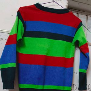 Boys Wool  Full Sleeve Color Block V Neck Sweater