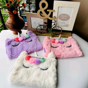 Soft Fur Unicorn Pouch - 1 Piece