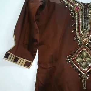 Embellished Brown Kurta🥀