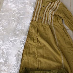 Pure Cotton Kurta With Net Dupatta