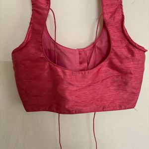 Pink Sleeveless Slightly Padded Blouse