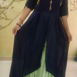 Highlow Slit Cut Gown Cum Sharara