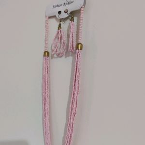 Baby Pink Beads Jewellery Set