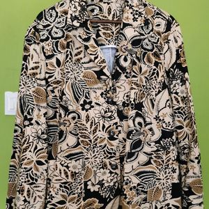 Nature Print Cotton Blazer New With Tag