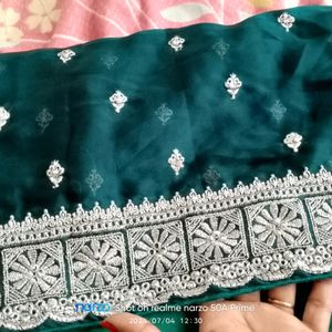 Fancy Saree With Stitch Blouse