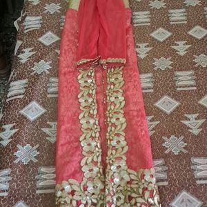 Straight Kurta Dark Pink Party Wear (NET)