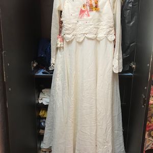 Beautiful white full length kurti