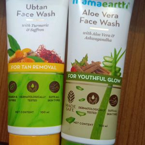 Mamaearth Combo Of Two Facewashes Ubtan Facewash And Aloevera Facewash