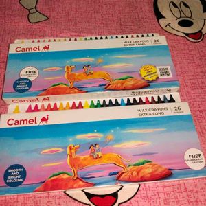 Camel Extra Long Wax Crayons 26 Shades Pack Of 2