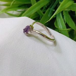 Pure Silver With Amethyst Stone