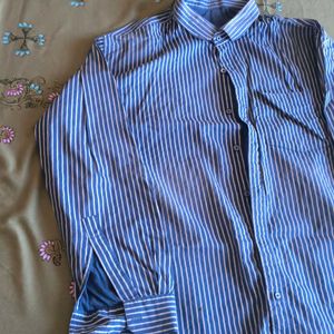 Blue Shirt With White Line,