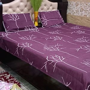 Double Bedsheet With Two Pillow Kower King Size