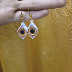 Orange Evil Eye EARINGS