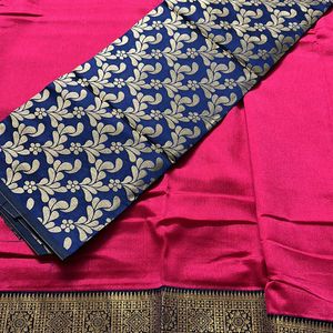 New Saree With Unstitched Blouse Piece