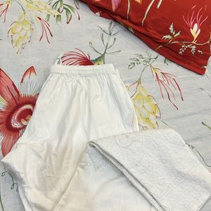 White Chikan kari Bottom