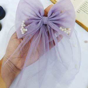 Lavender Bow With Pearls