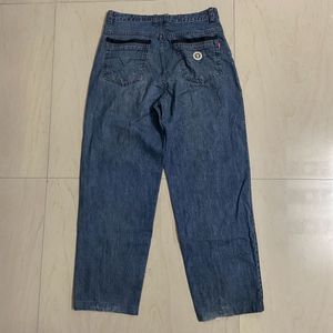 BLUE FADED BAGGY JEANS