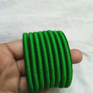 Customized Bangles With silk Thread Set Of 8