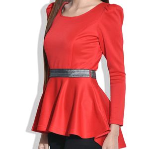 Red Full Sleeved Pelpum Top