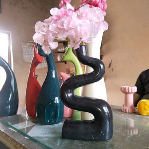 2 Snake Shape Flower Vase