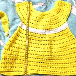 Woolen Frock Sweater Dress + Socks For 2-3 Years