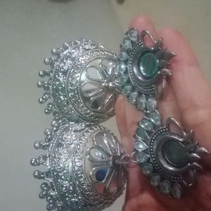 Silver Jhumkha earring