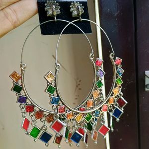 Multi Color Stone Chandbali