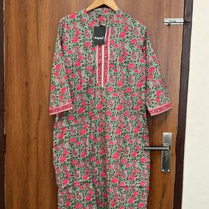 Floral Print Cotton Kurta For Women