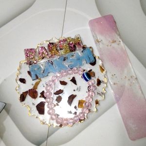 Resin Art Small Alphabet Design Keychain& Pendent