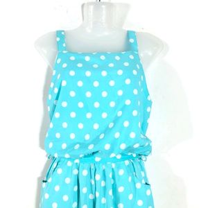 BLUE & WHITE POLKA DOTS JUMPSUITS