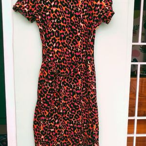 Leopard printed bodycon dress