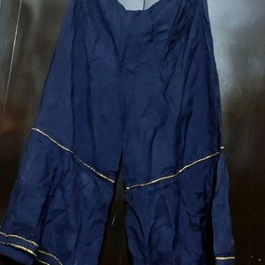 Navy Blue Sharara Suit With Dupatta, Bust 42