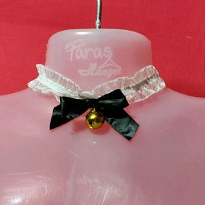 Combo Brief Bow & Bell Heart Punk Necklace