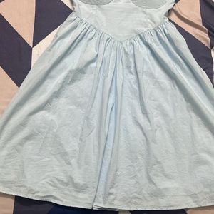 powder blue corset silhouette dress