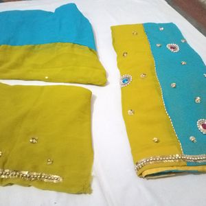 Lehenga Choli And Dupatta Semi Stitched