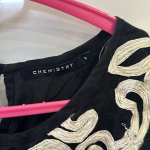 S Chemistry Black Dress With Embroidery