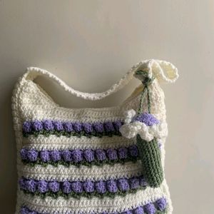 Crochet Levender Tulip Sling Bag