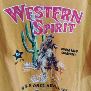 (Western Spirit) Print T-shirt For Men's