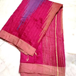 🛑🔥Hot Pink  Handloom Saree ✅🔥⭐