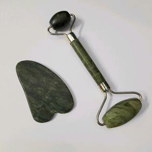 Jade Face Roller With Gua Sha Stone