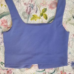 Lavender Square Neck Crop Top