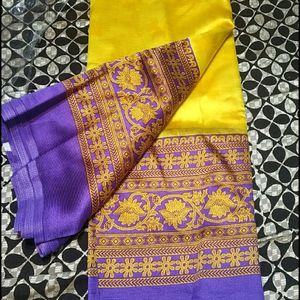 New Yellow And Purple  Saree...