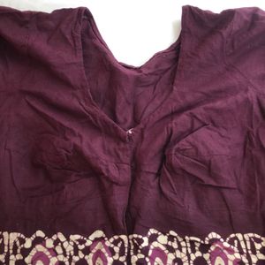 Burgundy Printed Blouse(Women’s)