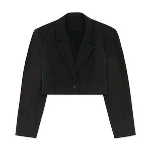 Korean Black Cropped Blazer