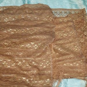 Brown Net Shawl (Dupatta)