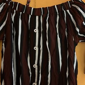 selling off shoulder brown colored  top