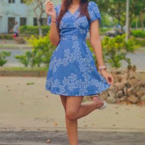 Floral Print A- Line Dress